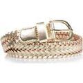 Ceinture Isotoner Ceinture Femme tress&eacute;e Dor&eacute;e Jaune Grenoble