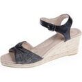 Chaussures d&eacute;contract&eacute;es femme sur Grenoble : Espadrilles Isotoner Espadrilles Femme ouverte &agrave; talon corde Noir Noir