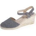 Chaussures d&eacute;contract&eacute;es femme sur Grenoble : Espadrilles Isotoner Espadrilles ferm&eacute;es Femme talon corde Grise Gris