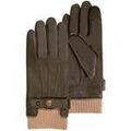 Gants sur Grenoble : Gants Isotoner Gants Homme tactiles cuir/tricot Kaki