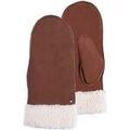 Gants Isotoner Moufles Femme en cuir imitation fourrure Cognac Grenoble