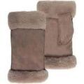 Gants sur Grenoble : Gants Isotoner Mitaines Femme bord imitation fourrure Taupe