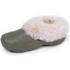 Sabots Isotoner Sabots de jardin Femme Fourr&eacute;s Kaki Vert