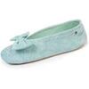 Chaussons Isotoner Chaussons ballerines grand n?ud Femme Vert d'eau Vert