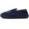 Chaussons / Pantoufles sur Grenoble : Chaussons Isotoner Chaussons charentaises Femme Marine brod&eacute; Bleu