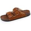 Chaussons Isotoner Chaussons sandales Homme confort Camel