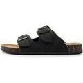 Mules homme sur Grenoble : Mules Isotoner Mules sandales Homme double bride cuir Noir