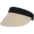 Chapeaux sur Grenoble : Chapeau Isotoner Casquette visi&egrave;re Femme ajustable bicolore Noir Beige