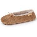 Chaussons / Pantoufles sur Grenoble : Chaussons Isotoner Chaussons ballerines textur&eacute;s Femme Camel Beige