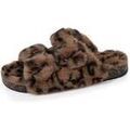 Chaussons / Pantoufles sur Grenoble : Chaussons Isotoner Chaussons sandales Femme L&eacute;opard Multicolore