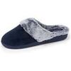 Chaussons Isotoner Chaussons mules Femme Bord fourr&eacute; Marine Bleu