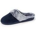 Chaussons / Pantoufles sur Grenoble : Chaussons Isotoner Chaussons mules Femme Bord fourr&eacute; Marine Bleu