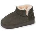 Chaussons / Pantoufles sur Grenoble : Chaussons Isotoner Chaussons botillons cuir Femme Kaki