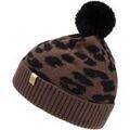 Bonnets sur Grenoble : Bonnet Isotoner Bonnet Femme &agrave; motif L&eacute;opard Ultra-doux Marron