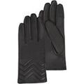 Gants sur Grenoble : Gants Isotoner Gants Femme Cuir d'agneau Noir d&eacute;tails surpiq&ucirc;res Noir