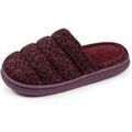 Chaussons / Pantoufles sur Grenoble : Chaussons Isotoner Chaussons mules Femme BLOUP L&eacute;opard bordeaux Violet