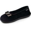 Chaussons / Pantoufles sur Grenoble : Chaussons Isotoner Chaussons ballerines Femme ergonomiques Noir n?ud l&eacute;opard Noir