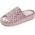 Chaussons / Pantoufles sur Grenoble : Chaussons Isotoner Chaussons sandales plateforme Femme L&eacute;opard blush Rose