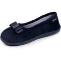 Chaussons / Pantoufles sur Grenoble : Chaussons Isotoner Chaussons ballerines Femme ergonomiques Marine n?ud graphique Bleu