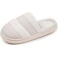 Chaussons / Pantoufles sur Grenoble : Chaussons Isotoner Chaussons mules Femme BLOUP Ivoire bi-mati&egrave;re Blanc