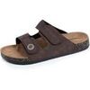 Mules Isotoner Mules sandales Homme double bride &agrave; scratch Chocolat Marron