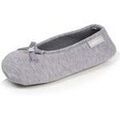 Chaussons / Pantoufles sur Grenoble : Chaussons Isotoner Chaussons ballerines Femme Gris n?ud satin&eacute; Gris