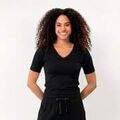 Tee-shirts sur Grenoble : T-shirt Isotoner T-shirt &agrave; manches courtes Femme Noir Noir