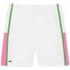 Short Lacoste Short Tennis l&eacute;ger bandes color-block Performance Confort Blanc