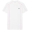 T-shirt Lacoste T-shirt Sport Ultra Dry en piqu&eacute; technique liser&eacute;s B Blanc