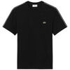 T-shirt Lacoste T-shirt en coton jersey avec bande logo sur &eacute;paules Noir
