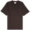 T-shirt Lacoste T-shirt en coton avec logo brod&eacute; Marron Marron