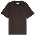 T-shirt Lacoste T-shirt en coton avec logo brod&eacute; Marron Marron Grenoble