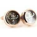Boutons de manchettes Tony & Paul Boutons de manchette m&eacute;canisme de montre Montreux Or rose Dor&eacute; Grenoble