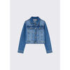 Veste enfant Liu Jo Veste en denim avec broderie macram&eacute; Bleu