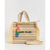 Cabas Marc Ellis Sac &agrave; main pour femme, effet paille Multicolore