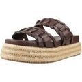 Chaussures d&eacute;contract&eacute;es femme sur Grenoble : Espadrilles Caf&eacute; Noir C1hh9012 Marron