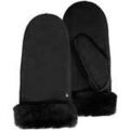 Gants Isotoner Moufles Femme cuir chaud Noir Grenoble