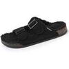Chaussons Isotoner Chaussons sandales Homme semelle confort Noir