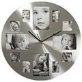D&eacute;coration sur Grenoble : Horloges Nedis Horloge CLWA003PH40 Circulaire Argent&eacute; avec Cadre Photo multicolor Unique. . Maison > Horloges.