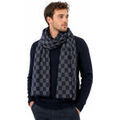 Echarpe Chapeau-Tendance &Eacute;charpe LEON &agrave; Carreaux Bleu