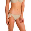 Maillots de bain Selmark Bas maillot slip de bain taille basse &agrave; nouettes REVERIE Blanc