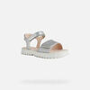 Sandales enfant Geox J SANDAL CORALIE GIRL Argent&eacute;