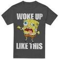 Tee-shirts sur Grenoble : T-shirt Spongebob Squarepants Woke Up Like This Meme