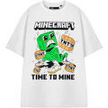 T-shirt Minecraft Time To Mine T-shirt &agrave; manches courtes Blanc