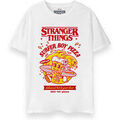 Tee-shirts sur Grenoble : T-shirt Stranger Things Surfer Boy Pizza T-shirt &agrave; manches courtes Blanc