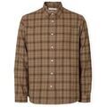 Chemises/chemisettes sur Grenoble : Chemise Selected Noos Regnoah Shirt - Savannah Tan/Brown