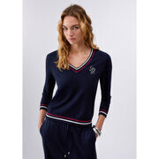 Pull Liu Jo Pull &agrave; encolure en V Bleu