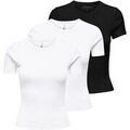 Tee-shirts sur Grenoble : T-shirt Only Femme T-shirt Paquet de 3 ONLVAL LIFE O-NECK TOP 3P