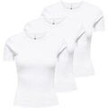 Tee-shirts sur Grenoble : T-shirt Only Femme T-shirt Paquet de 3 ONLVAL LIFE O-NECK TOP 3P