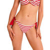 Maillots de bain Selmark Bas maillot slip de bain taille basse &agrave; nouettes SAILOR Rouge